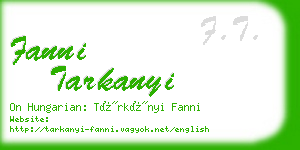 fanni tarkanyi business card